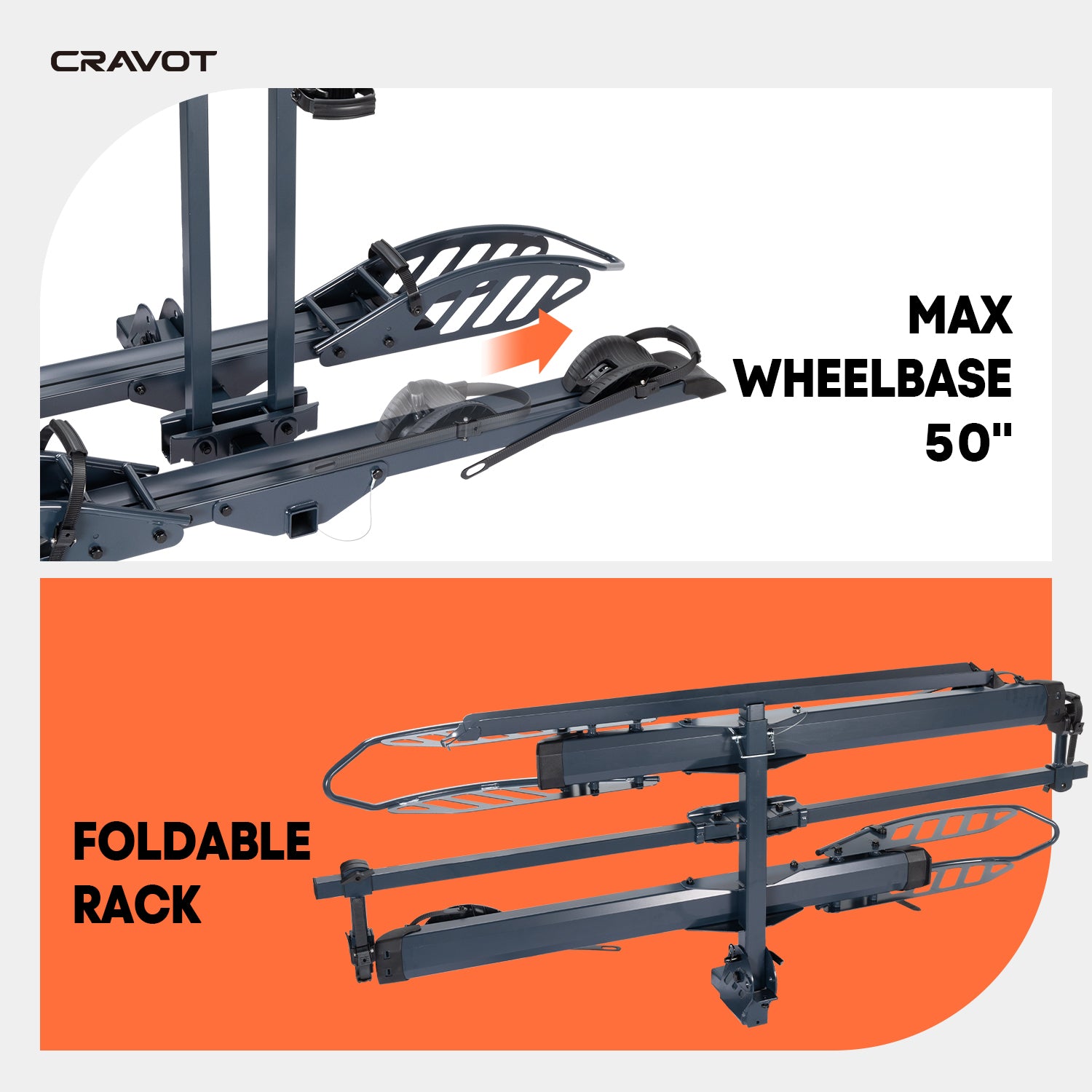 CRAVOT CyberRack E2 Hitch Bike Rack | 200 lbs, Foldable Design – CYKE Bikes