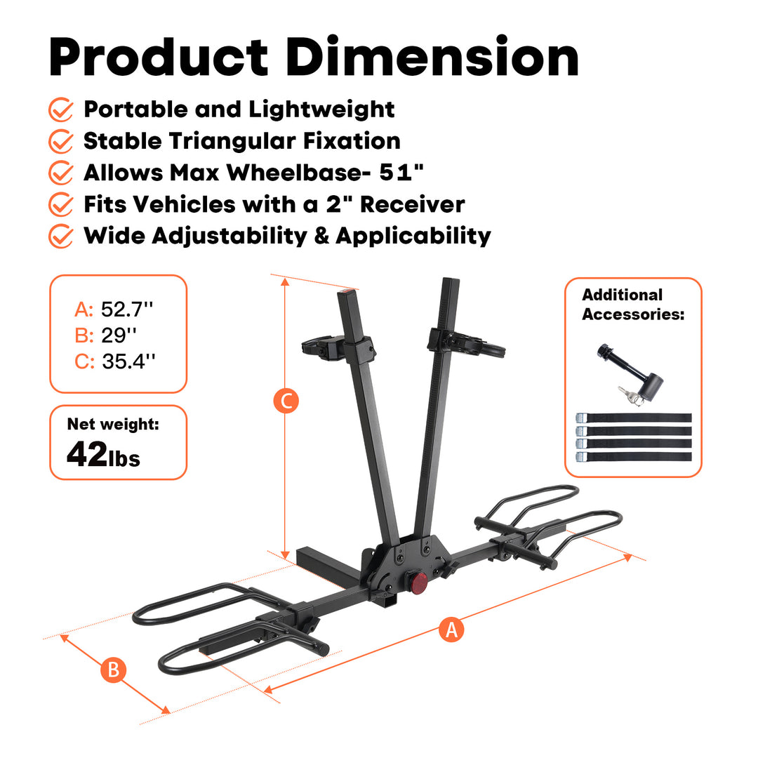 Cravot MagRack F2 Foldable Hitch Bike Rack